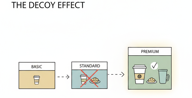 Psikologi "The Decoy Effect": Trik Harga Ketiga yang Bikin Pelanggan Selalu Pilih Paket Paling Mahal